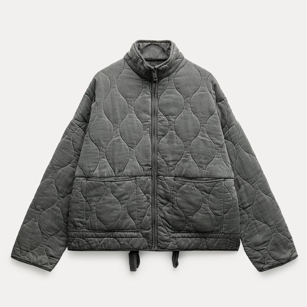 Zara Quilted Gray Jacket